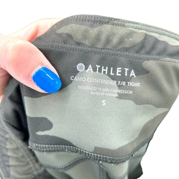 Athleta Camo Contender 7/8 Tight Olive Green Size Small - Picture 9 of 11